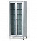 Купить Шкаф медицинский металлический двустворчатый, стеклянные дверцы, стеклянные полки 13-FP244 в Москве, цена – 9 000 руб.