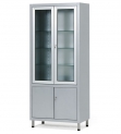 Шкаф медицинский металлический, двустворчатый, верхние дверцы стеклянные, нижние металлические 13-FP246, 13-FP247