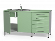 Купить Комплект металлической медицинской мебели для медицинского кабинета, с двойной мойкой БТ-24+БТ-02/5 в Москве, цена – 70 500 руб.