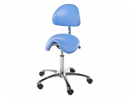 Купить Табурет медицинский, рабочий стул для врача, стул-седло, эргономичный с сиденьем типа "седло"  и спинкой БТ-ЭРГО-2 в Москве, цена - 15500 руб.
