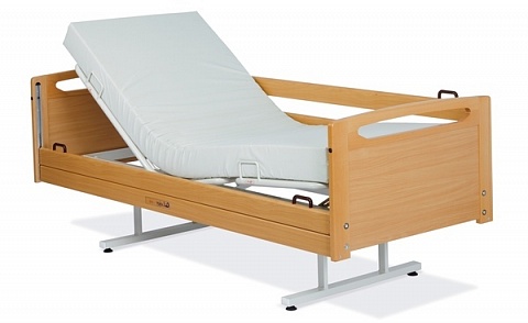 Купить Кровать палатная медицинская с деревянными торцами и боковыми ограждениями, с фиксированной высотой Lojer Alli-F в Москве, цена - 106000 руб.